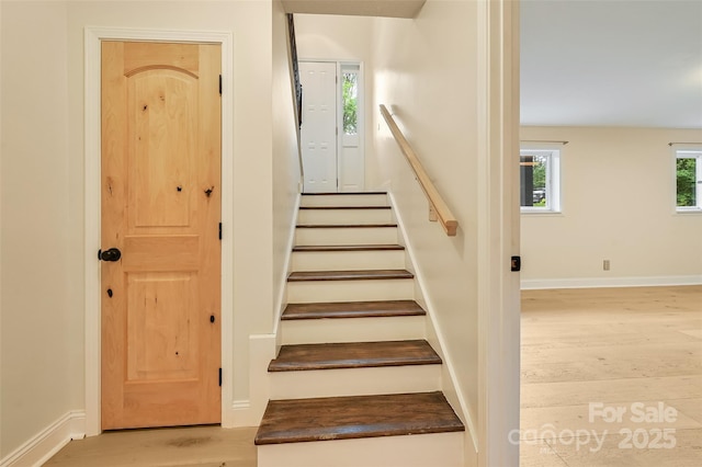 18 Golden Oaks Ln, Fletcher, NC 28732 - staircase with wood finished floors and baseboards
