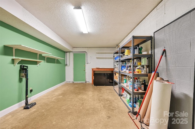 18 Golden Oaks Ln, Fletcher, NC 28732 - below grade area featuring a textured ceiling and concrete block wall