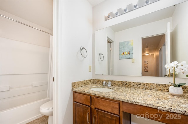 4068 Sherri Ln, Fort Mill, SC 29715 - bathroom with vanity, tile patterned floors, and shower / tub combo with curtain