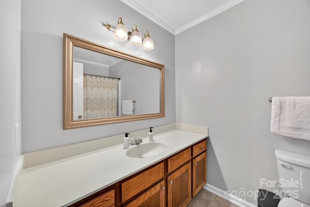 5445 Creekwood Dr, Salisbury, NC 28147 - full bathroom with vanity and crown molding