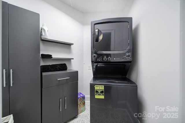8016 Pemswood St, Charlotte, NC 28277 - washroom with estacked washer and dryer