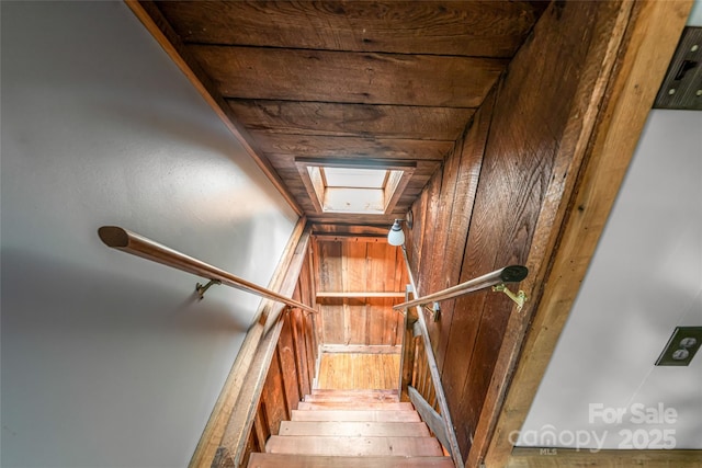 65 Woodfern Dr, Maggie Valley, NC 28751 - stairway featuring wood walls