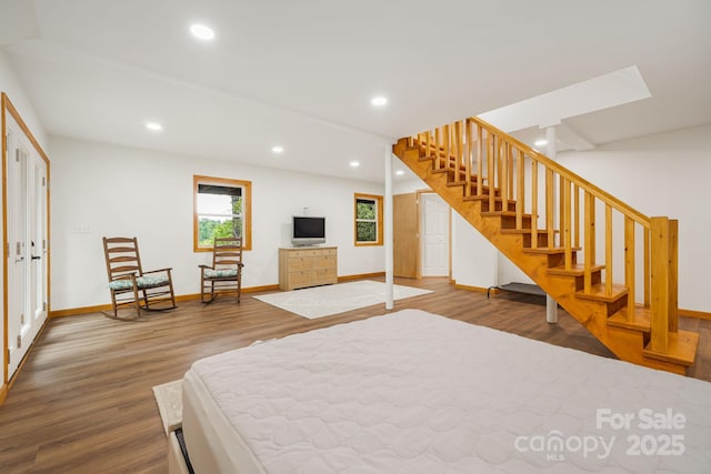 285 Fairway Loop Unit 7, Burnsville, NC 28714 - bedroom with wood finished floors and recessed lighting
