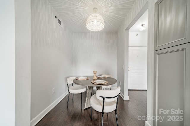 1315 E Blvd Unit 327, Charlotte, NC 28203 - dining room with dark wood finished floors and a chandelier