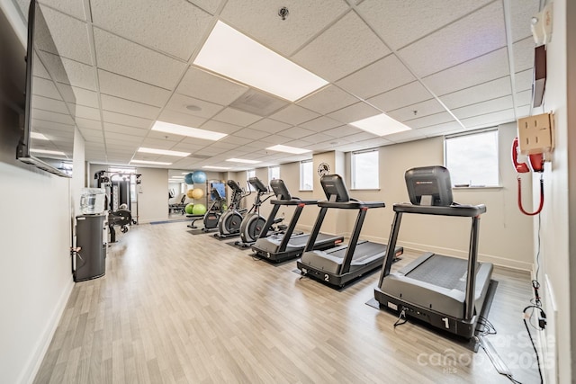 1315 E Blvd Unit 327, Charlotte, NC 28203 - workout area with wood finished floors and a drop ceiling
