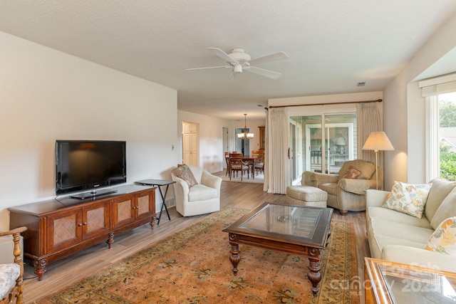103 Golfside Dr, Flat Rock, NC 28731 - living area with wood finished floors and ceiling fan