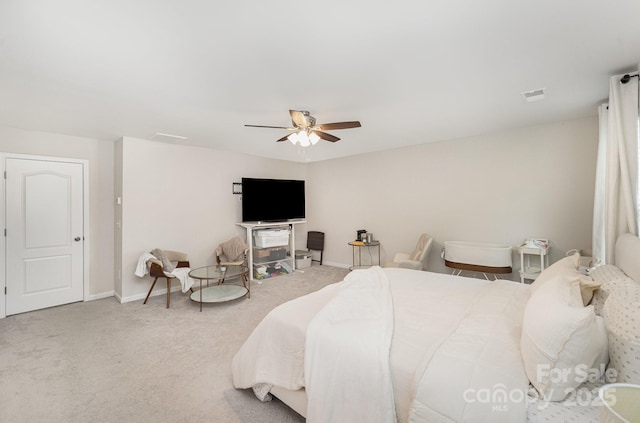 15636 Oleander Dr, Charlotte, NC 28278 - carpeted bedroom with baseboards and a ceiling fan