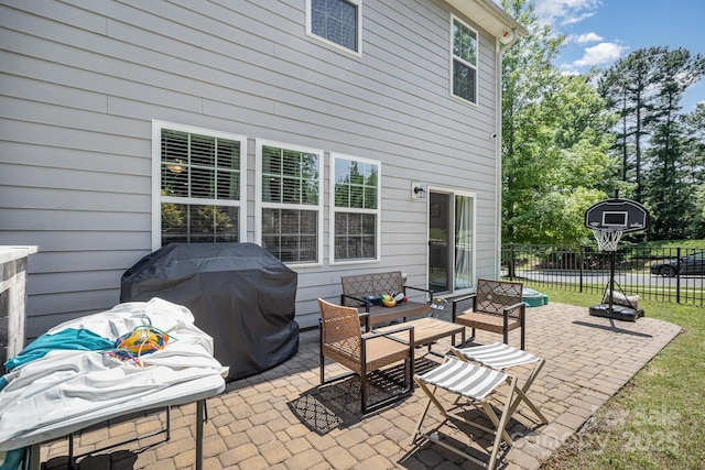 15636 Oleander Dr, Charlotte, NC 28278 - view of patio / terrace featuring a grill and outdoor lounge area