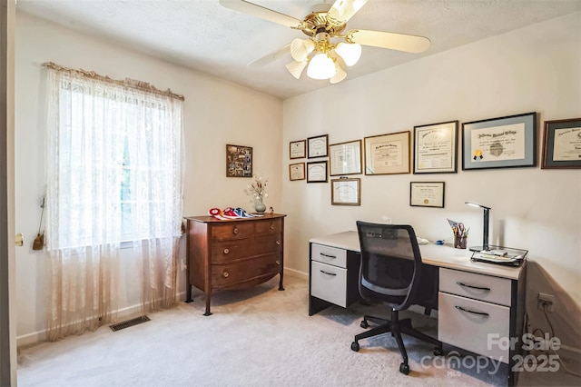 815 La Quinta Ln, Hope Mills, NC 28348 - home office with light carpet and ceiling fan