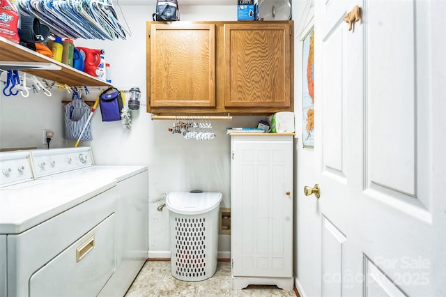 815 La Quinta Ln, Hope Mills, NC 28348 - laundry area featuring washer and dryer and cabinet space