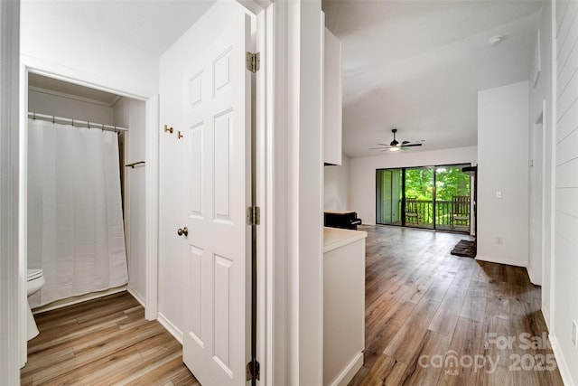 45B Mountain Vw, Villas, Franklin, NC 28734 - hallway with light wood-style flooring and baseboards