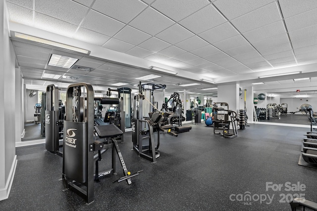 300 W 5th St Unit 617, Charlotte, NC 28202 - exercise room with a drop ceiling