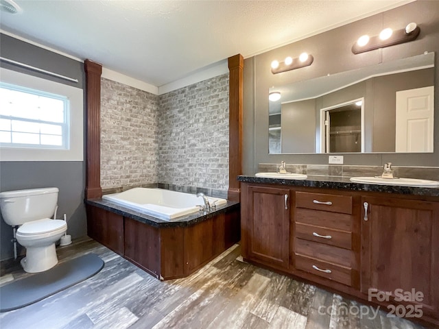 5321 State Line Rd, Marshville, NC 28103 - full bath with wood finished floors, double vanity, and a bath
