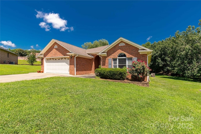 511 Birmingham Ct, Rock Hill, SC 29732 - ranch-style home featuring a garage, brick siding, a front yard, and concrete driveway