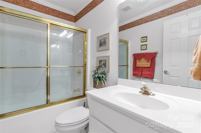 511 Birmingham Ct, Rock Hill, SC 29732 - full bathroom with vanity, enclosed tub / shower combo, and crown molding