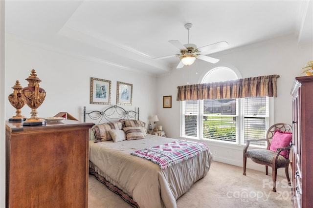 511 Birmingham Ct, Rock Hill, SC 29732 - bedroom featuring light colored carpet, ornamental molding, and a ceiling fan