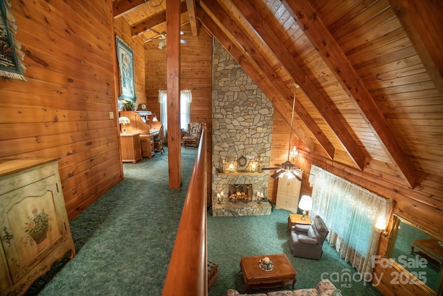 1465 Ohennesy Ln Unit 12, 13, 14, 15, Lenoir, NC 28645 - carpeted bedroom featuring wooden walls and wooden ceiling