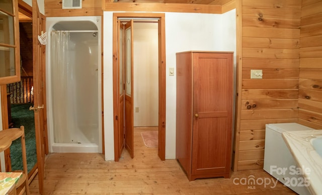 1465 Ohennesy Ln Unit 12, 13, 14, 15, Lenoir, NC 28645 - full bathroom featuring wood-type flooring and a shower stall