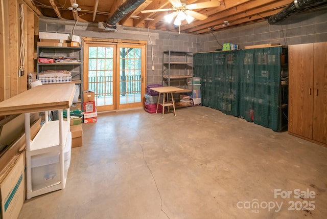 1465 Ohennesy Ln Unit 12, 13, 14, 15, Lenoir, NC 28645 - below grade area with concrete block wall and a ceiling fan