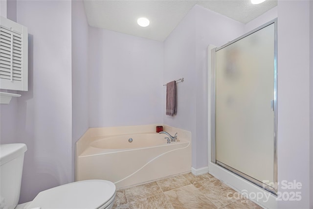 241 Chestnut Ave, Tega Cay, SC 29708 - full bath with a bath, a stall shower, and a textured ceiling