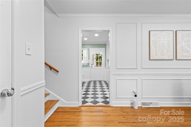 1024 Regency Dr, Charlotte, NC 28211 - entrance foyer featuring ornamental molding and light flooring