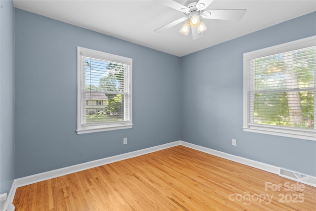 1024 Regency Dr, Charlotte, NC 28211 - spare room featuring light wood-style floors and a ceiling fan