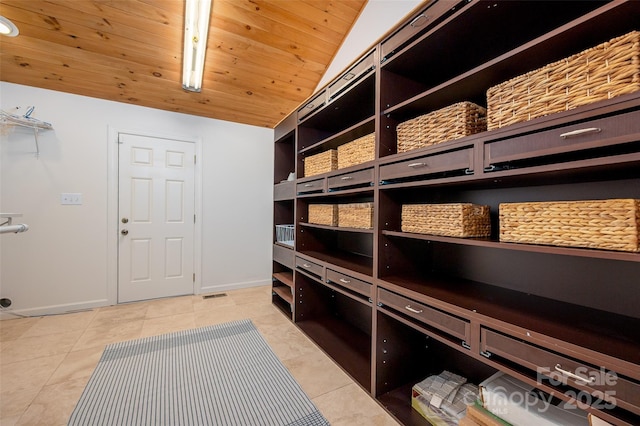 6259 River Cabin Ln, Charlotte, NC 28278 - mudroom featuring light tile patterned flooring and wooden ceiling