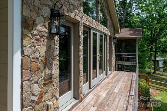6259 River Cabin Ln, Charlotte, NC 28278 - wooden deck featuring french doors