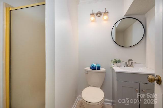6259 River Cabin Ln, Charlotte, NC 28278 - bathroom featuring vanity and a shower with shower door