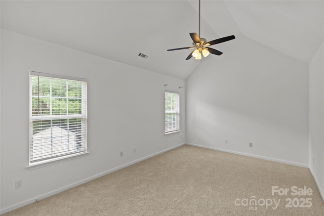 516 Cool Creek Dr, Rock Hill, SC 29732 - unfurnished room featuring healthy amount of natural light, light colored carpet, ceiling fan, and high vaulted ceiling