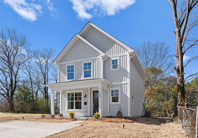 318 Sixth St, Belmont, NC 28012 - modern farmhouse style home with a porch and board and batten siding