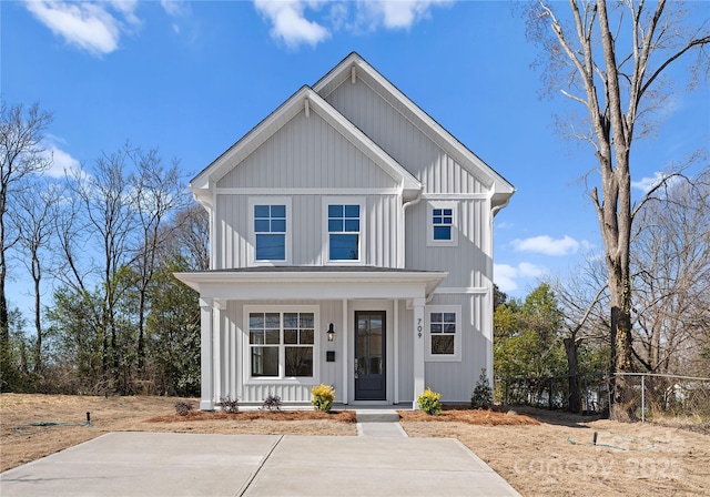 318 Sixth St, Belmont, NC 28012 - modern inspired farmhouse with covered porch and board and batten siding
