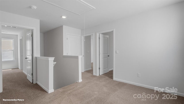 514 13th Avenue Dr NE, Hickory, NC 28601 - carpeted spare room with attic access, a smoke detector, and recessed lighting