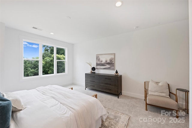 209 Coxe Ave Unit A, Charlotte, NC 28208 - carpeted bedroom featuring baseboards and recessed lighting