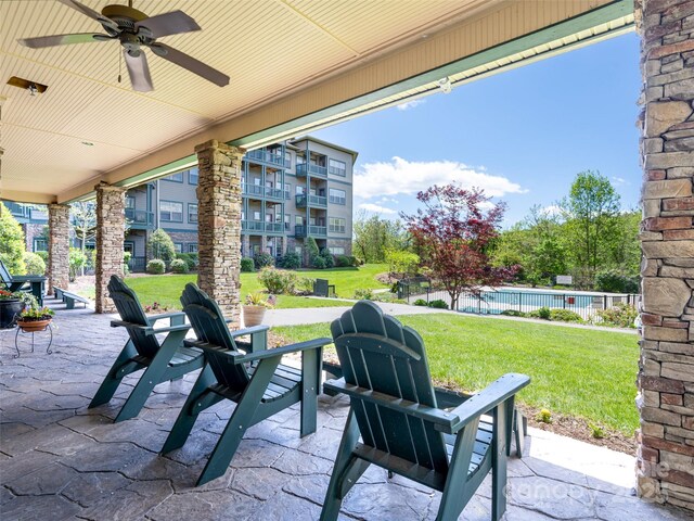 9 Kenilworth Knl, Asheville, NC 28805 - view of patio / terrace with ceiling fan