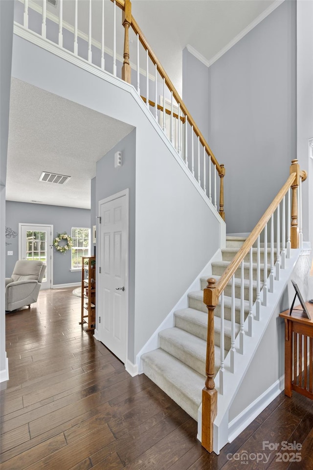 129 Nims Spring Dr, Fort Mill, SC 29715 - staircase featuring wood-type flooring and baseboards