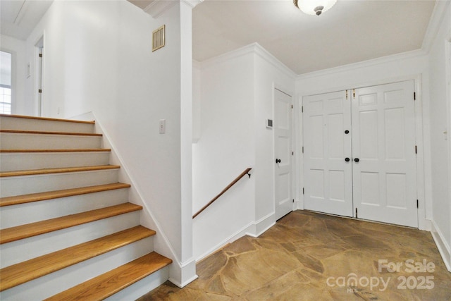 6921 Thermal Rd, Charlotte, NC 28211 - entrance foyer with stone finish floors and stairway
