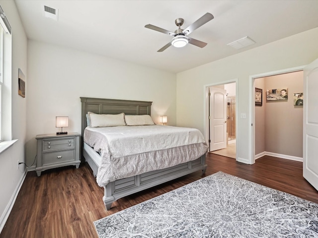 15614 Aviary Orchard Way, Charlotte, NC 28278 - bedroom with dark wood-style floors and a ceiling fan