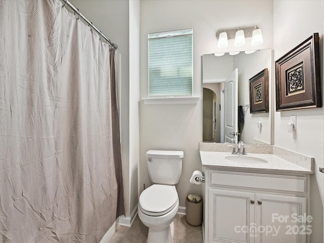 15614 Aviary Orchard Way, Charlotte, NC 28278 - bathroom with vanity, tile patterned flooring, and a shower with curtain