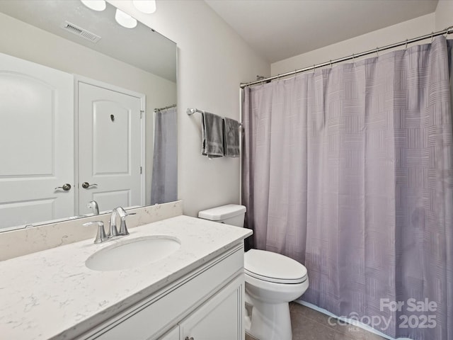 15614 Aviary Orchard Way, Charlotte, NC 28278 - full bath featuring vanity, tile patterned flooring, and a shower with shower curtain