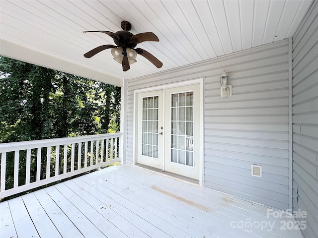 1164 Hidden Lake Dr Unit 10, Granite Falls, NC 28630 - deck with french doors and a ceiling fan