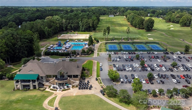 14103 Hiawatha Ct, Huntersville, NC 28078 - drone / aerial view of a forest and a golf club