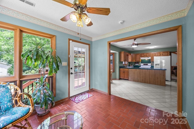 324 Swamp Fox Dr, Fort Mill, SC 29715 - entrance foyer with a ceiling fan and a textured ceiling