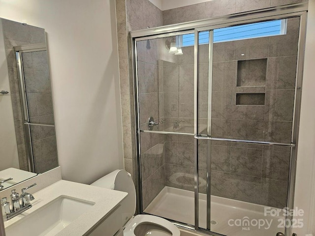 8231 Annsborough Dr NW, Concord, NC 28027 - full bathroom featuring a stall shower and vanity