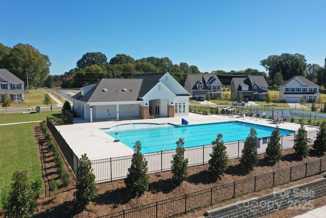 8231 Annsborough Dr NW, Concord, NC 28027 - community pool with a patio area and a residential view