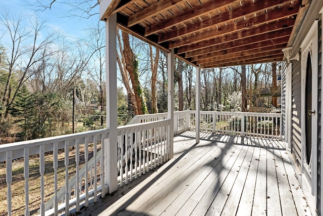 6017 Millbury Ct, Charlotte, NC 28211 - wooden terrace featuring view of scattered trees