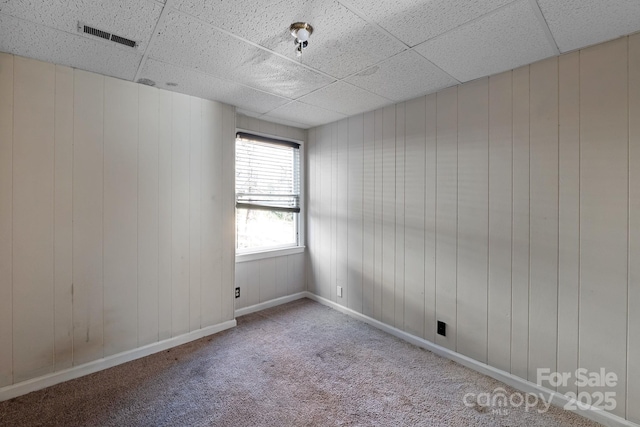 6017 Millbury Ct, Charlotte, NC 28211 - spare room featuring a drop ceiling and carpet