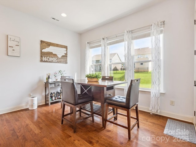 1009 Hampton Grove Rd, Waxhaw, NC 28173 - dining area featuring wood finished floors, healthy amount of natural light, an office area, and recessed lighting