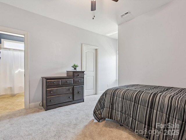 1009 Hampton Grove Rd, Waxhaw, NC 28173 - carpeted bedroom featuring a ceiling fan and connected bathroom