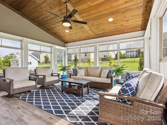 1009 Hampton Grove Rd, Waxhaw, NC 28173 - sunroom / solarium featuring vaulted ceiling, ceiling fan, and an outdoor living space